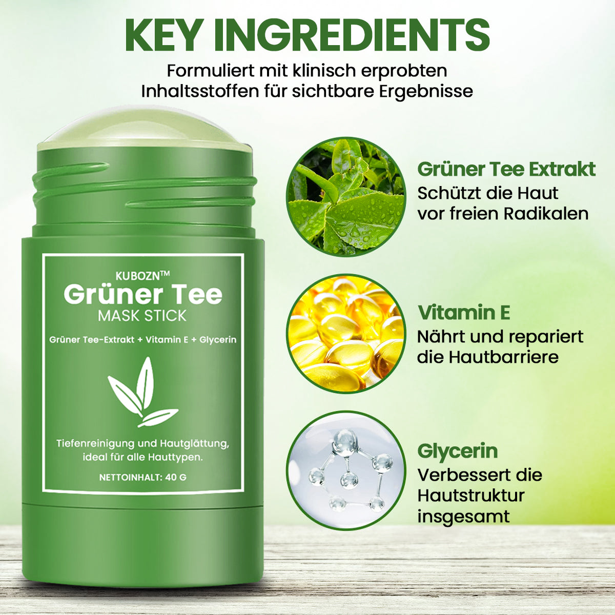 KUBOZN™ Grüner Tee Mask Stick