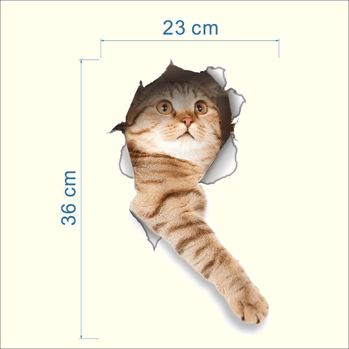 3D Vivid Cat Bathroom Toilet Sticker Home sheswish 