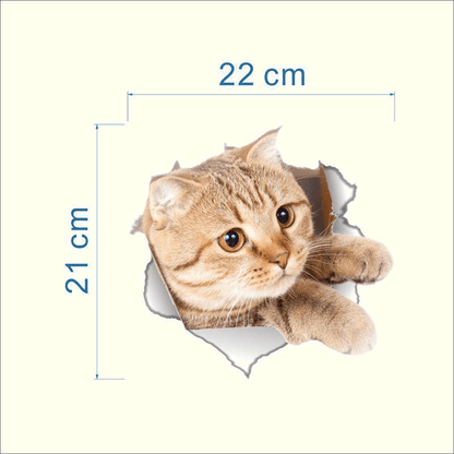 3D Vivid Cat Bathroom Toilet Sticker Home sheswish 